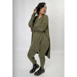 Over sized split-Olive Green Legging set